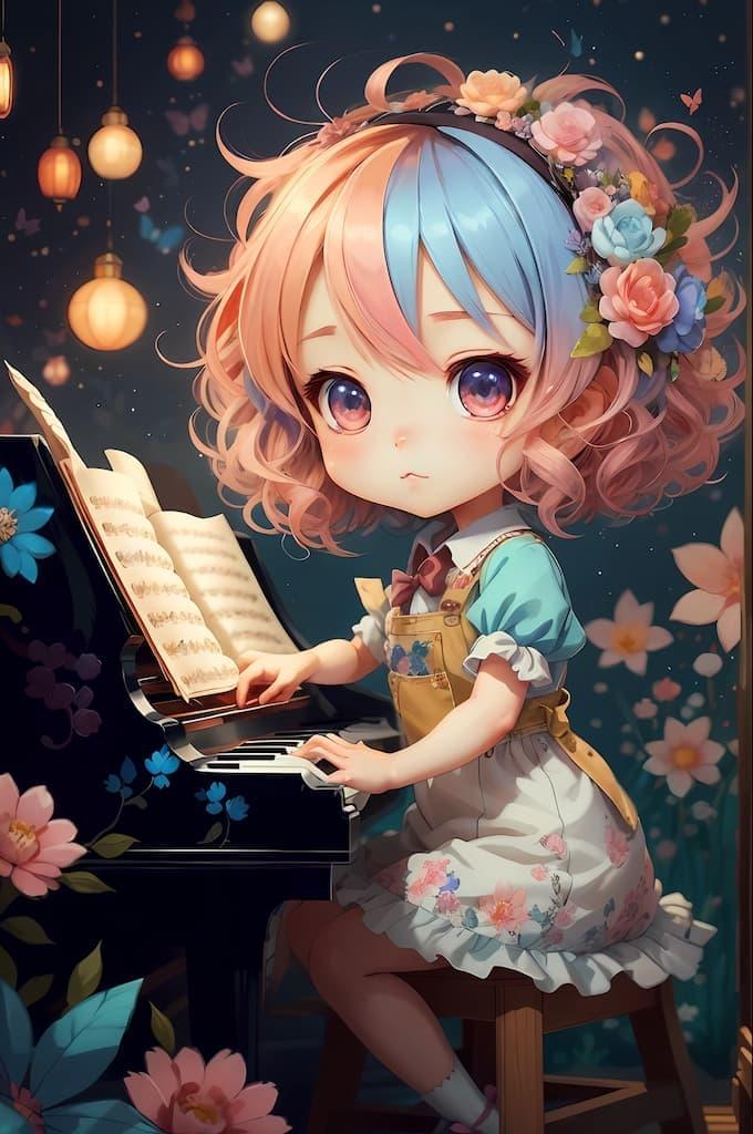 ピアノを弾く少女