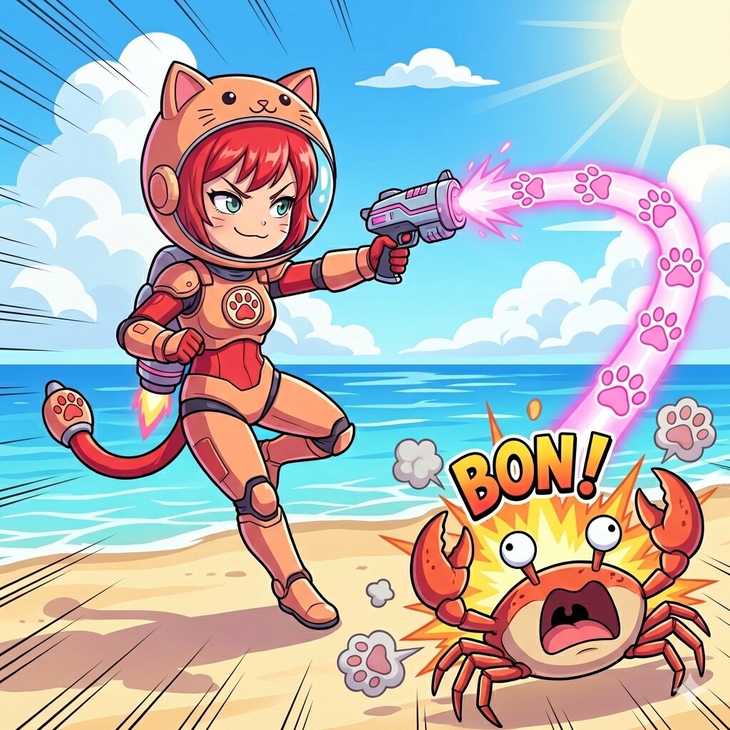 🦀と赤髪ちゃん