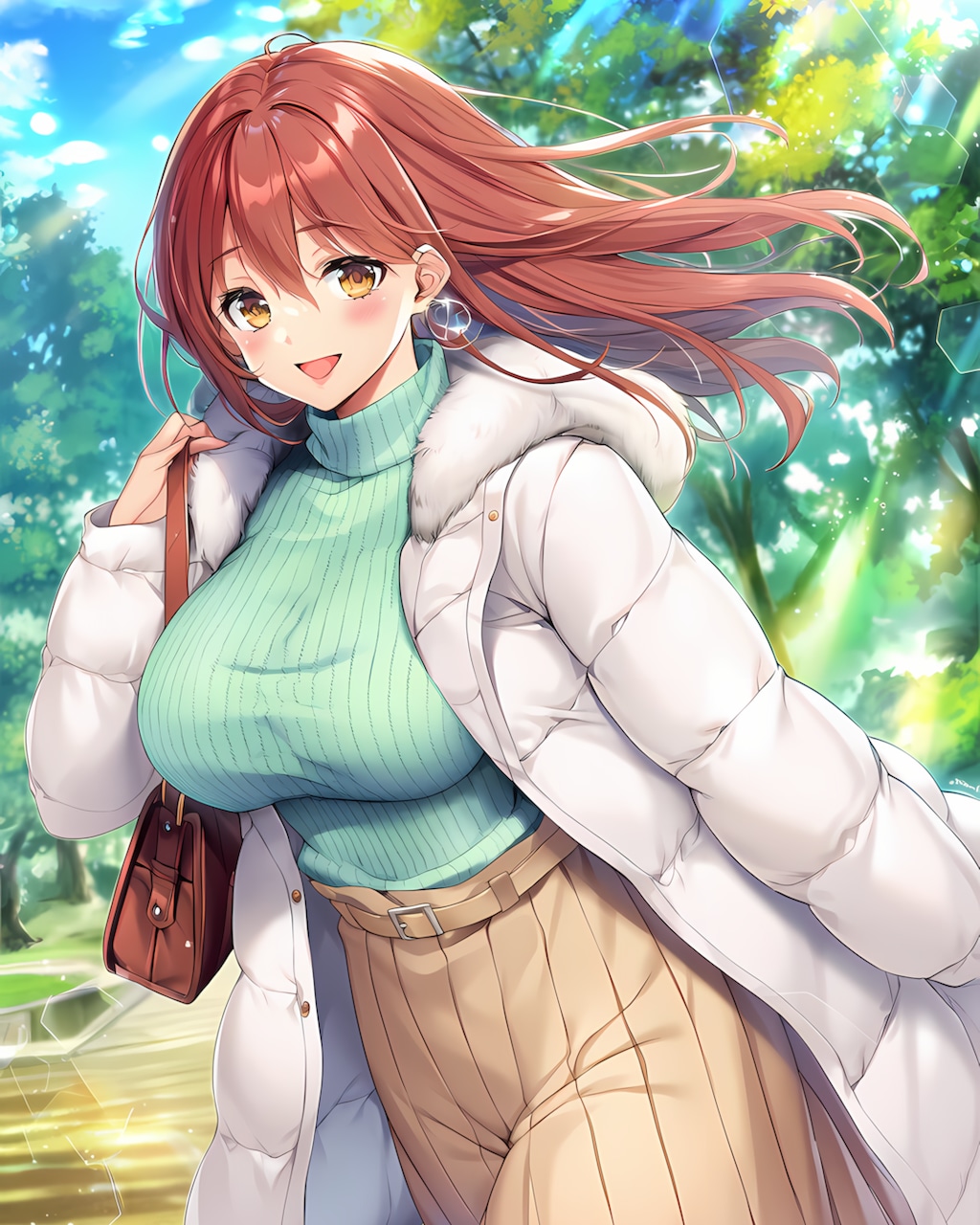 ☀️晴れの朝は白ダウンで✨透明感たっぷりの通勤コーデ🌿