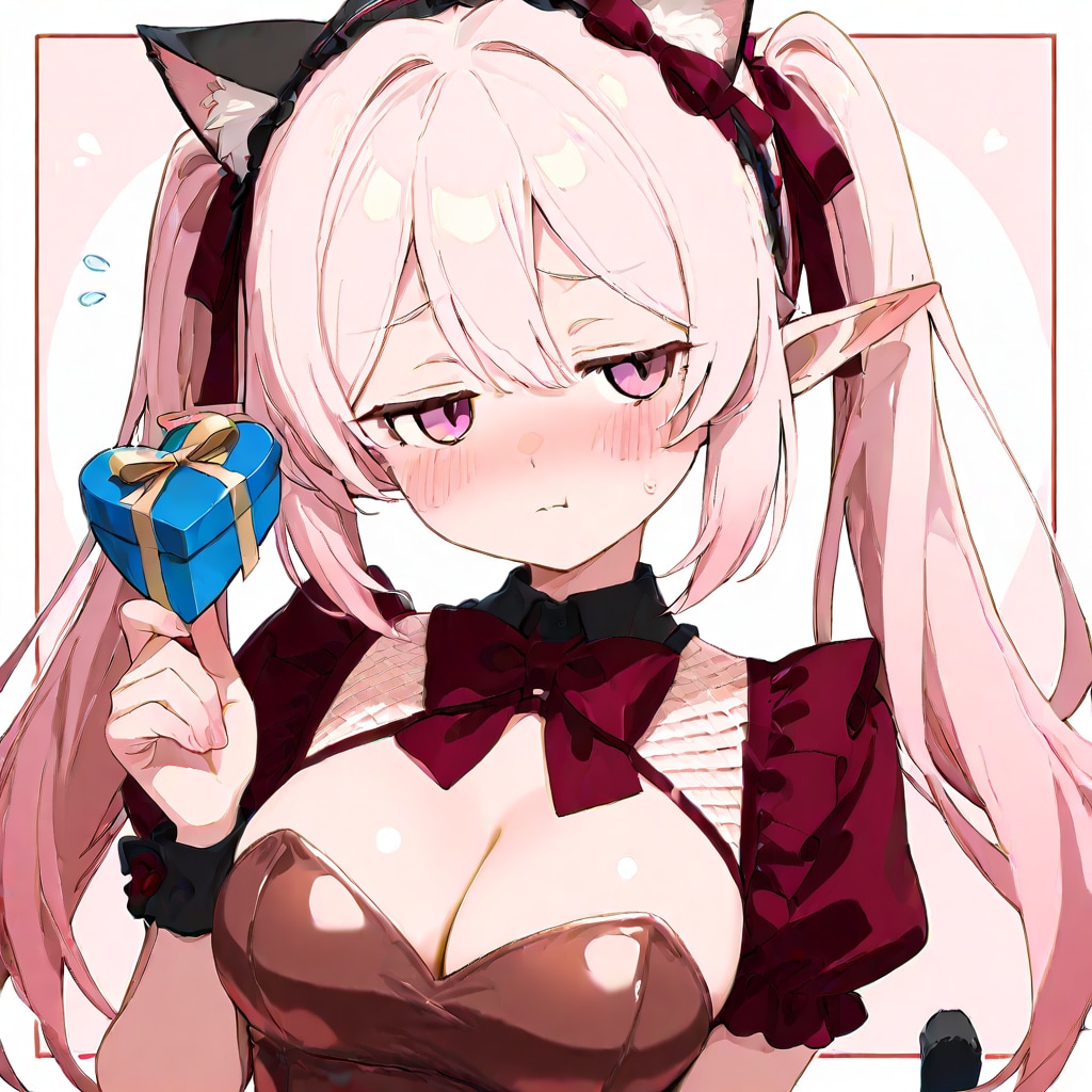 バレンタインなエルフの女の子