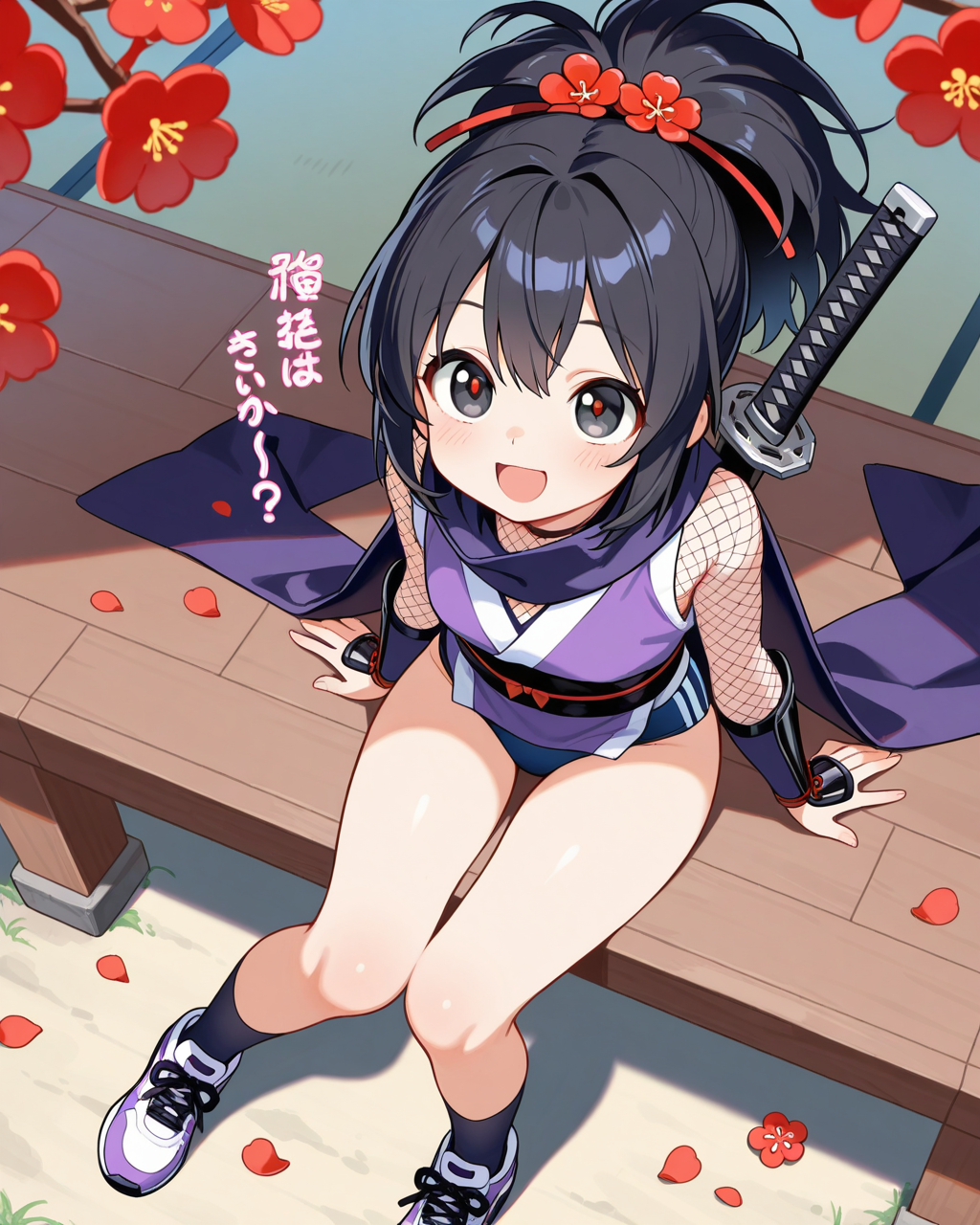 梅の花と忍ルマちゃん