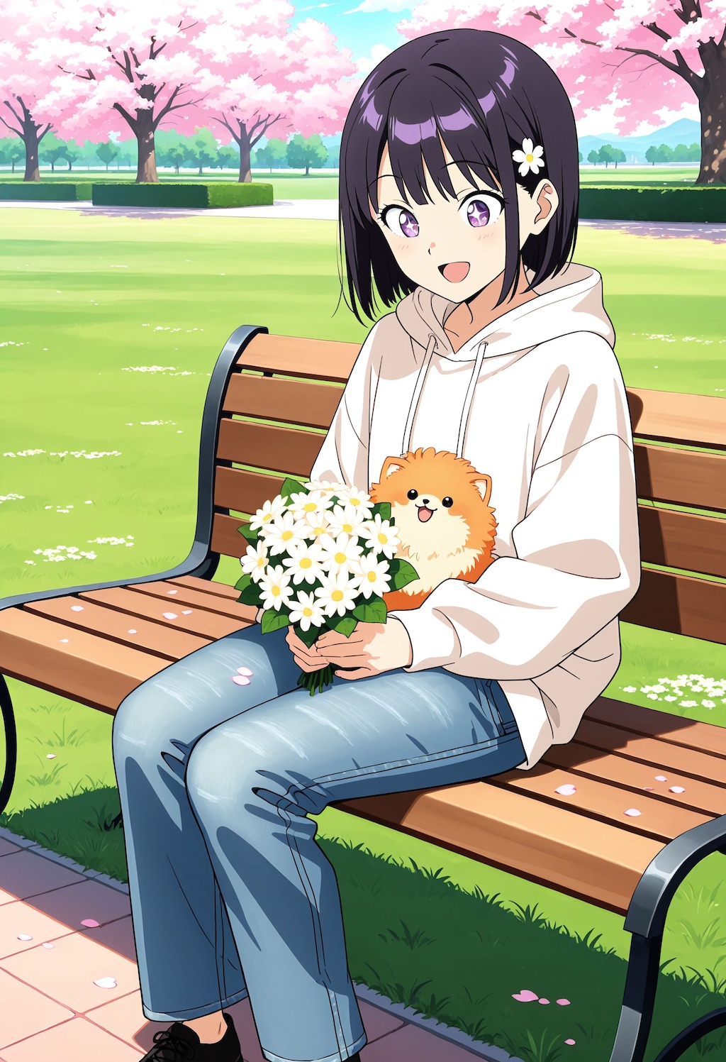 わんちゃんと遊ぶひまり
