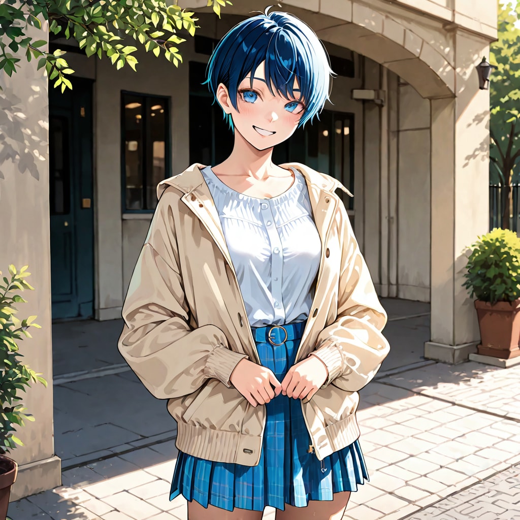 春風ピクシーカットのキャンパスモデル | の人気AIイラスト・グラビア