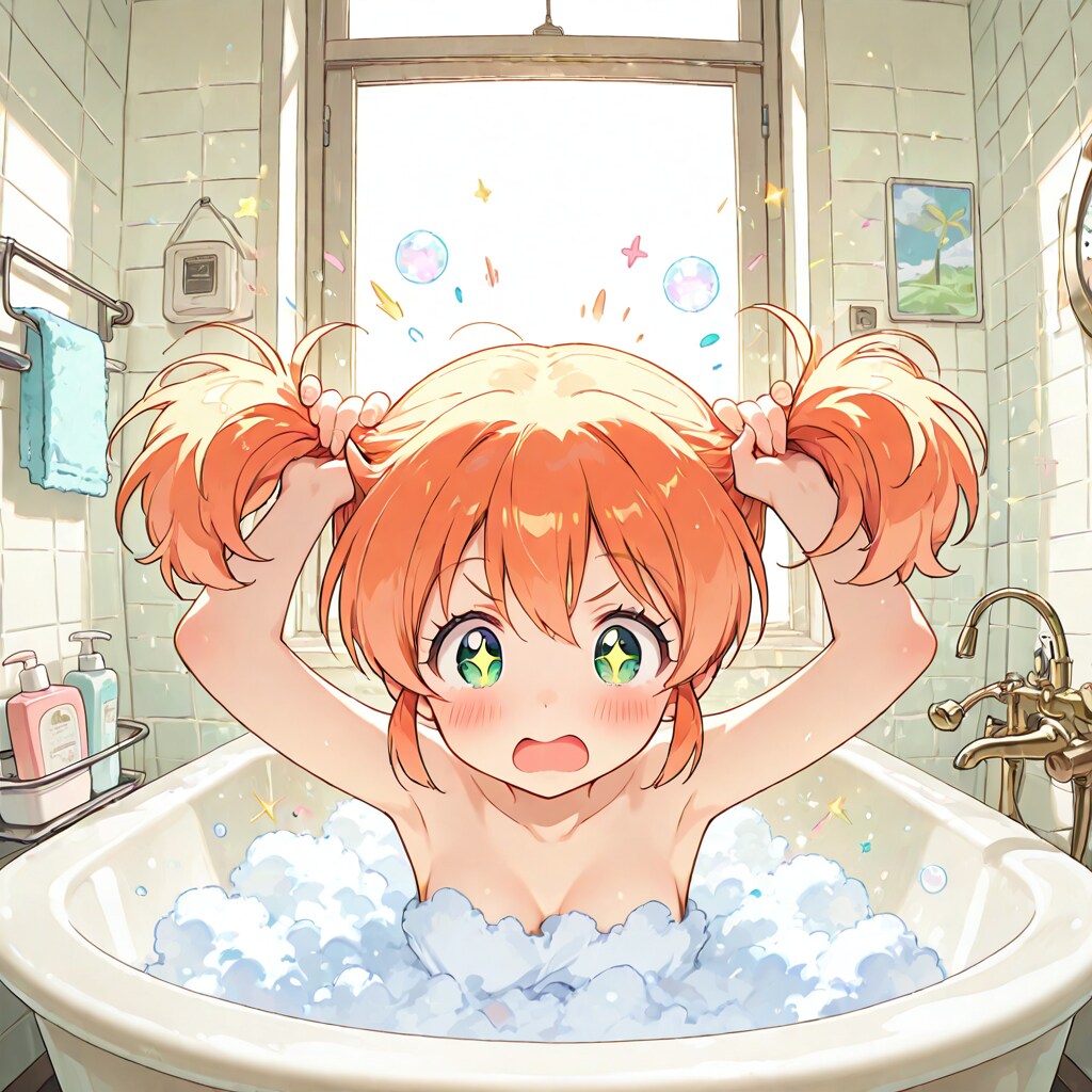 風呂で手ツインテ
