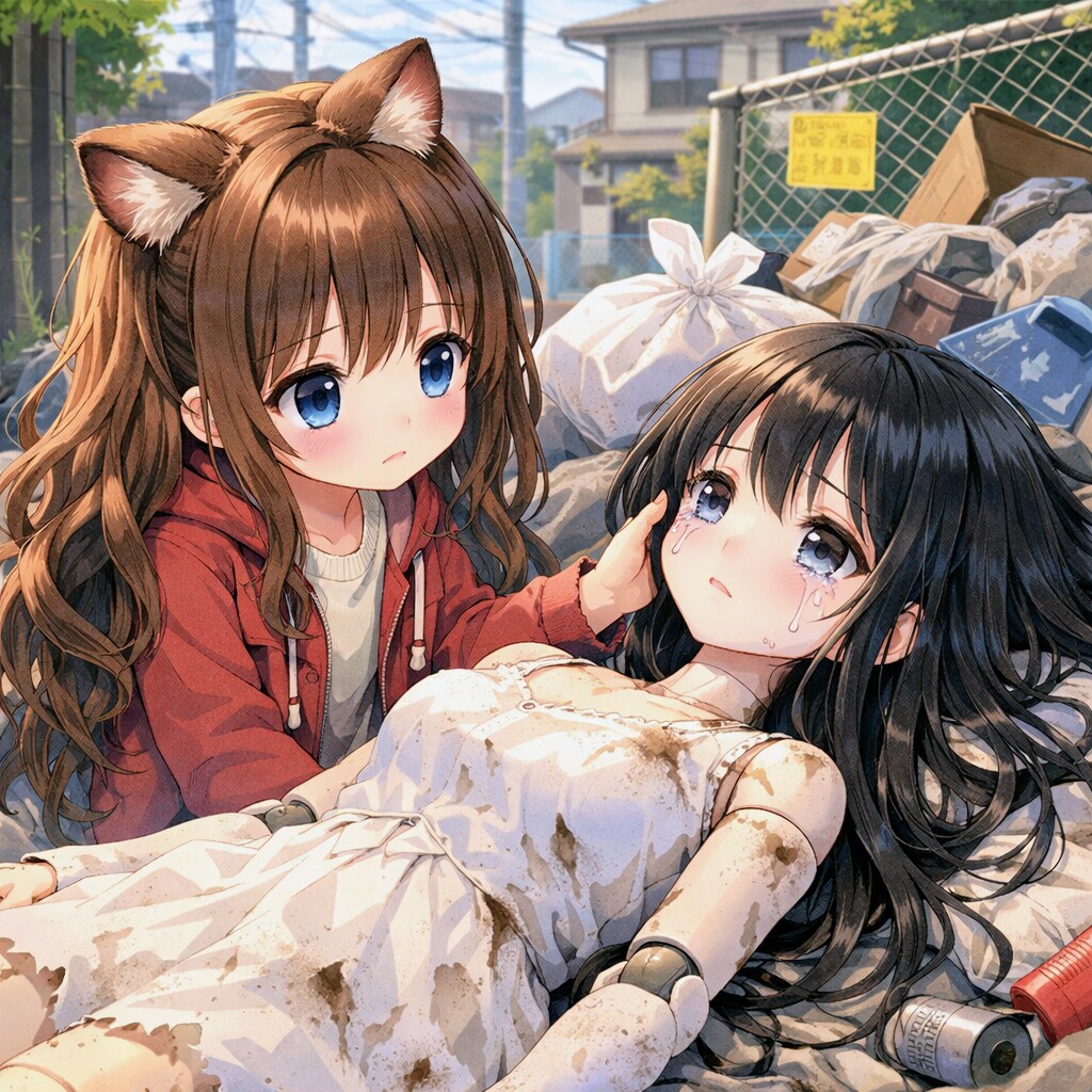 捨てられていたドールと小さな女の子 | の人気AIイラスト・グラビア