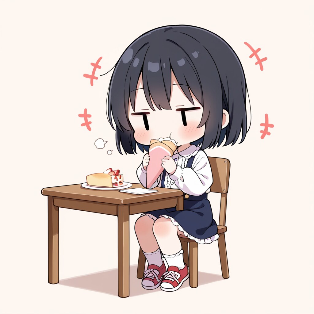 クレープを食べる