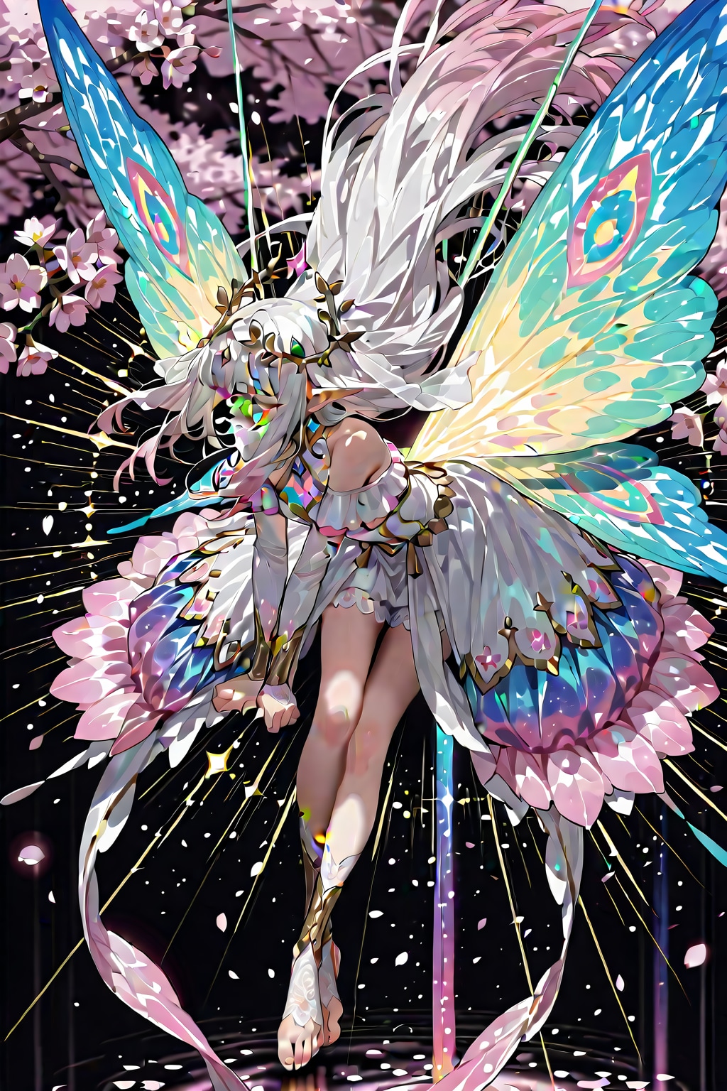 桜を観ても自分が見えず、怒りを露わにする蝶の精霊 | の人気AIイラスト・グラビア