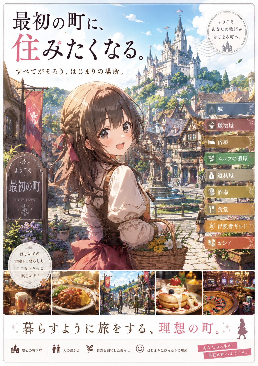 最初の町