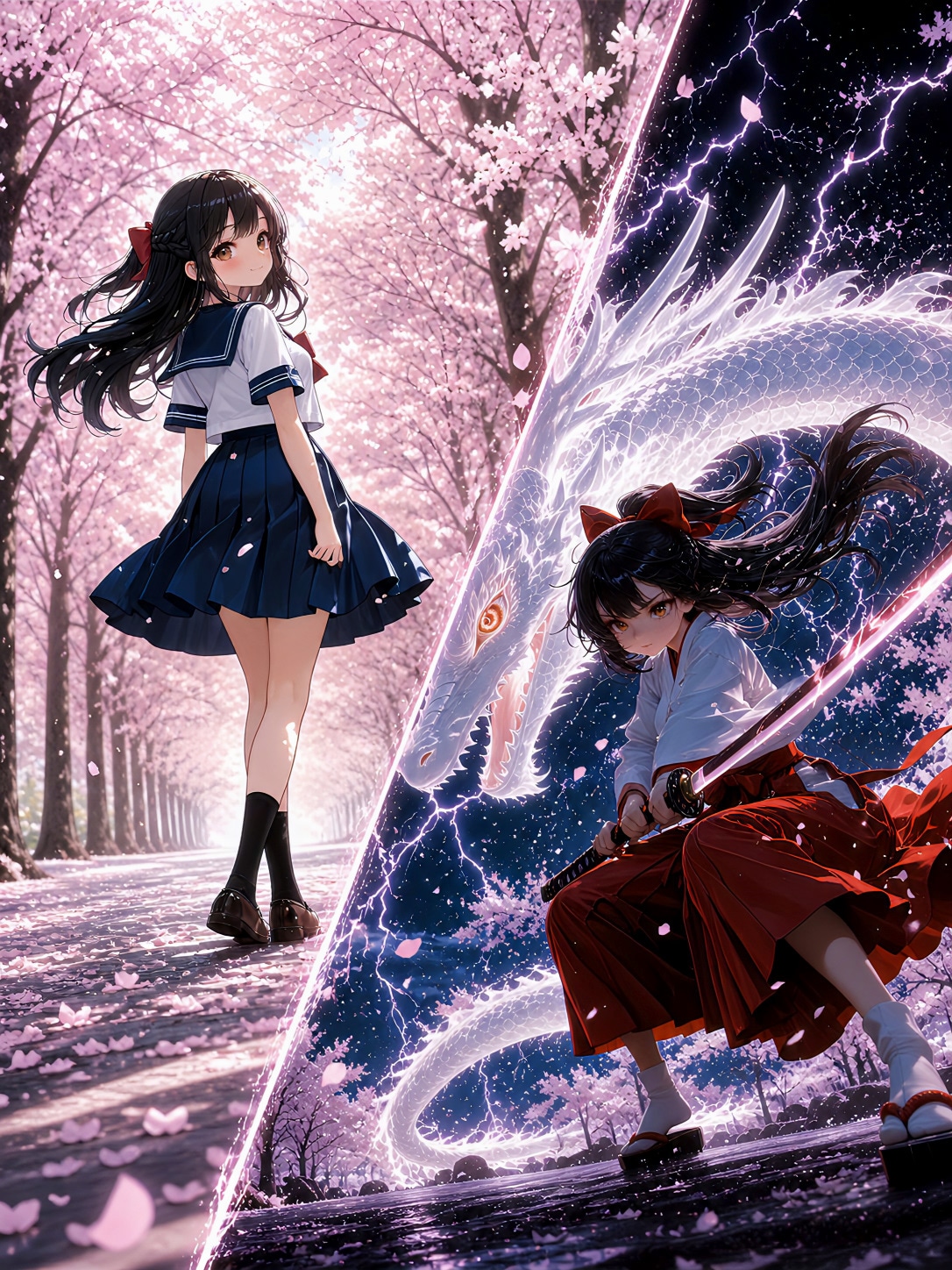 咲夜 50/50 ― 日常と、もう一つの世界 ― | の人気AIイラスト・グラビア