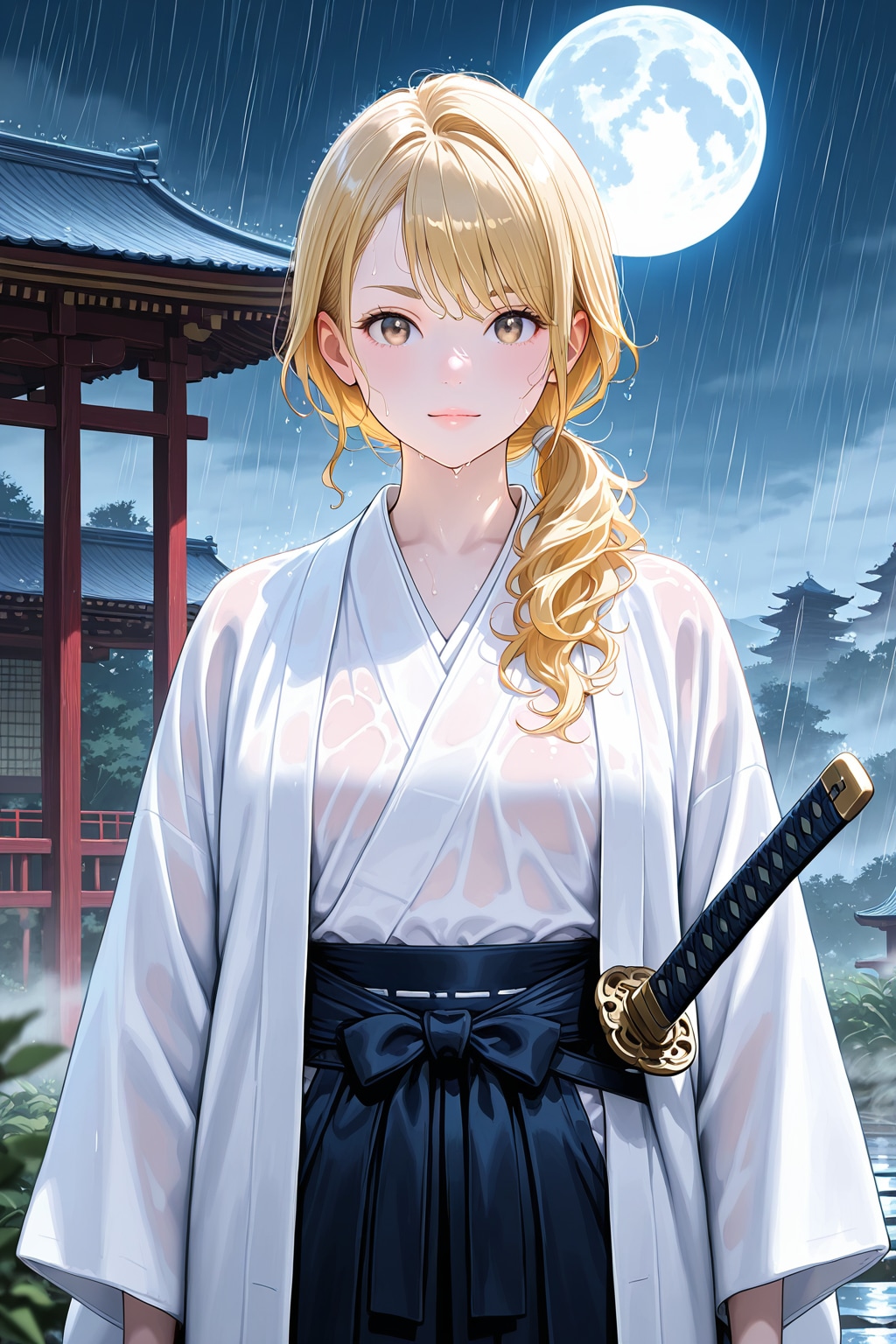 雨に打たれる