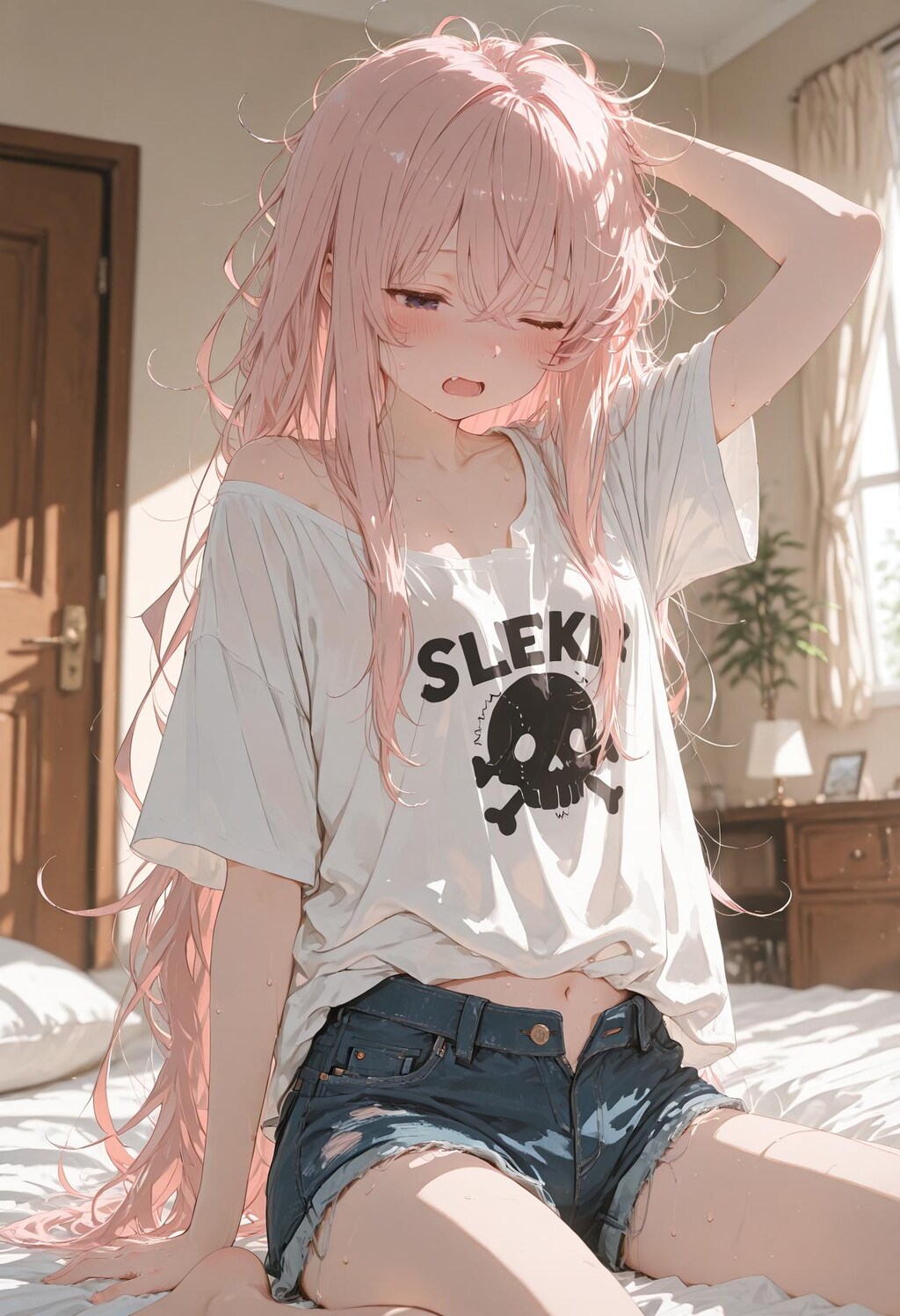 ふぁ～ぁ、おはよ... 今日も朝からあっつぃねぇ...