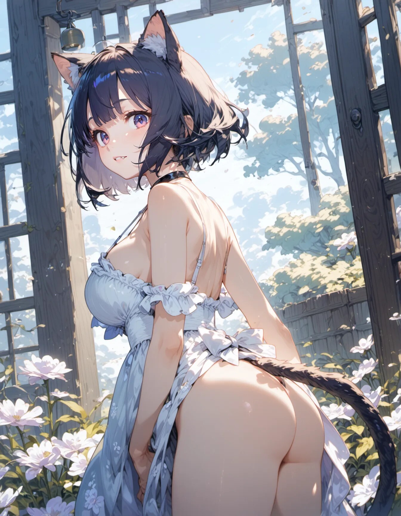 Catgirl in the Summer Garden