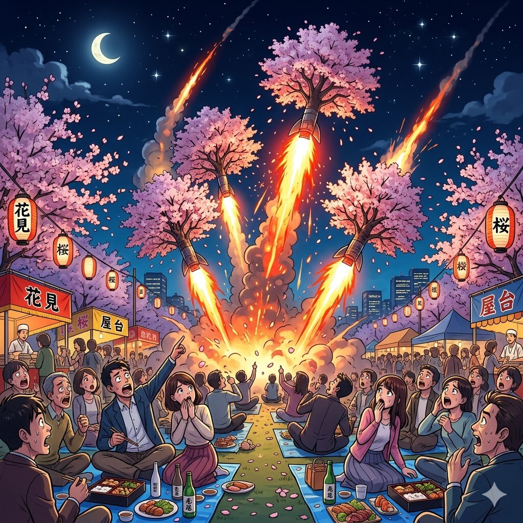 ロケット花見（ロケット花火）