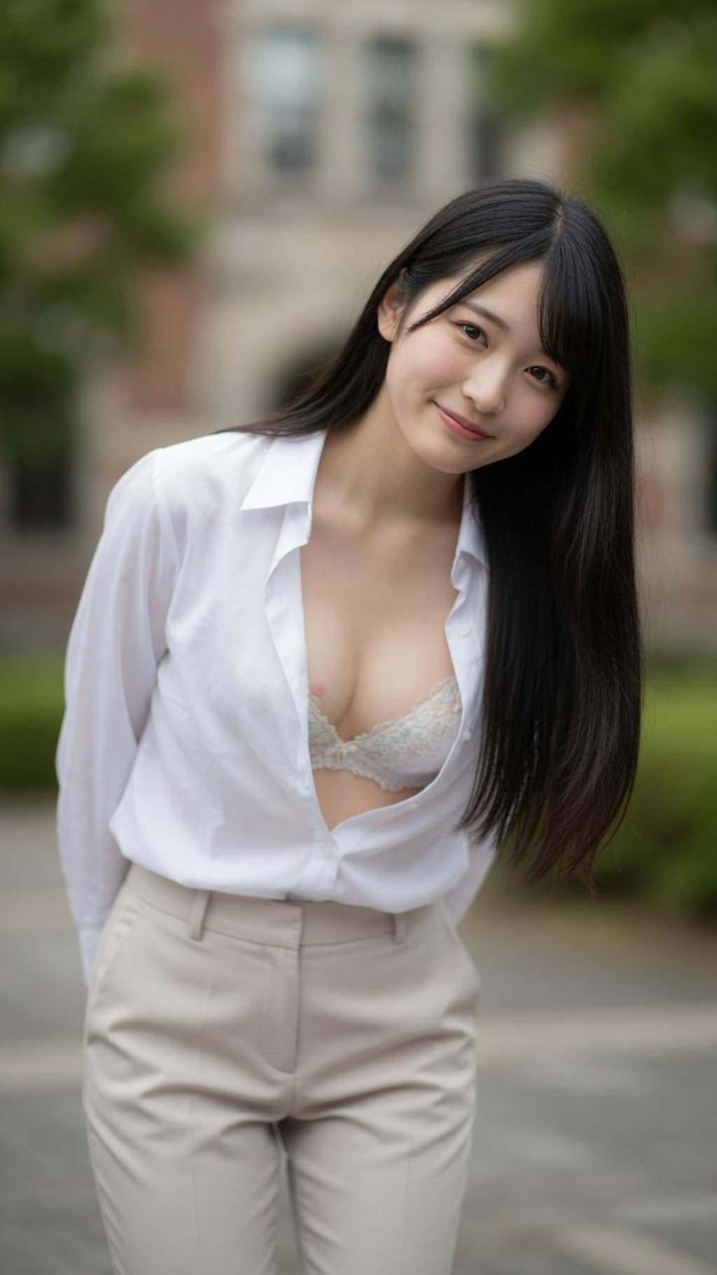 皆さんの大好きな、清楚系女子大生の胸チラですよ〜🩷　私も大好きですよ〜👍🏻