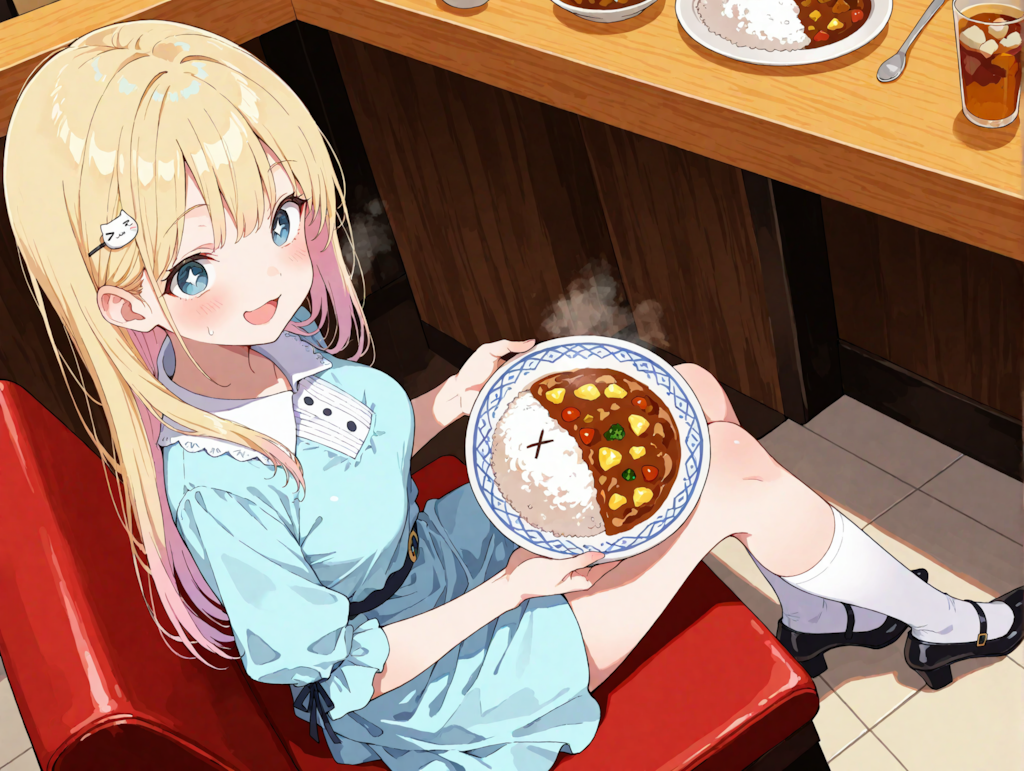 カレーライスを食べるひまりちゃん