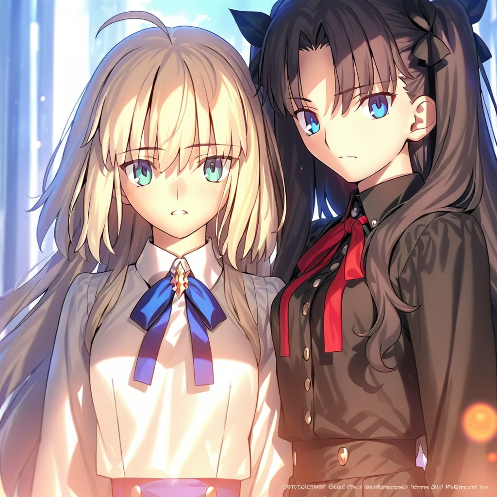 #VEGA2 遠坂凛 & セイバー (FGO Ver.には怪しい) | の人気AIイラスト・グラビア