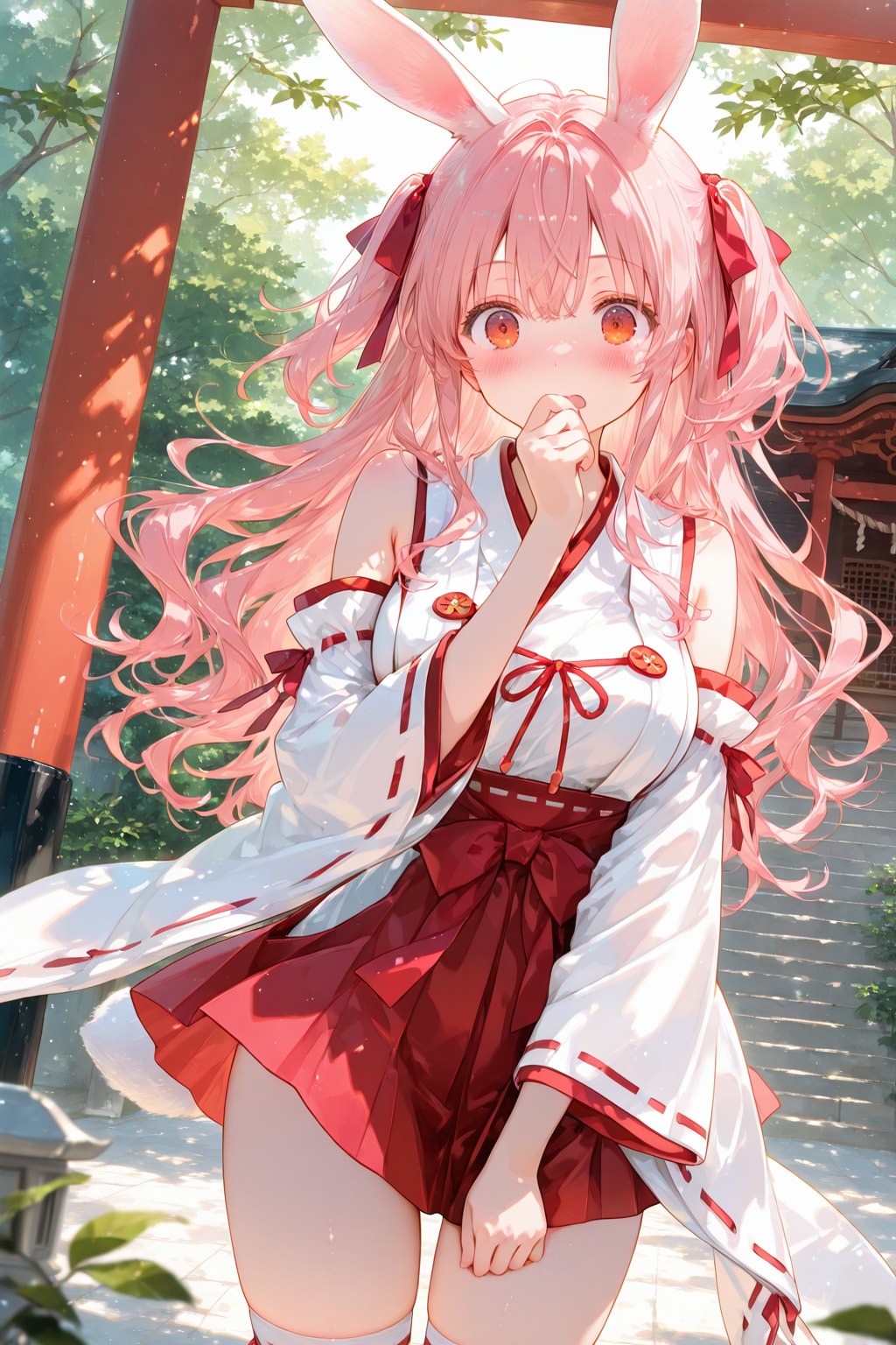 うさ耳巫女さん | の人気AIイラスト・グラビア