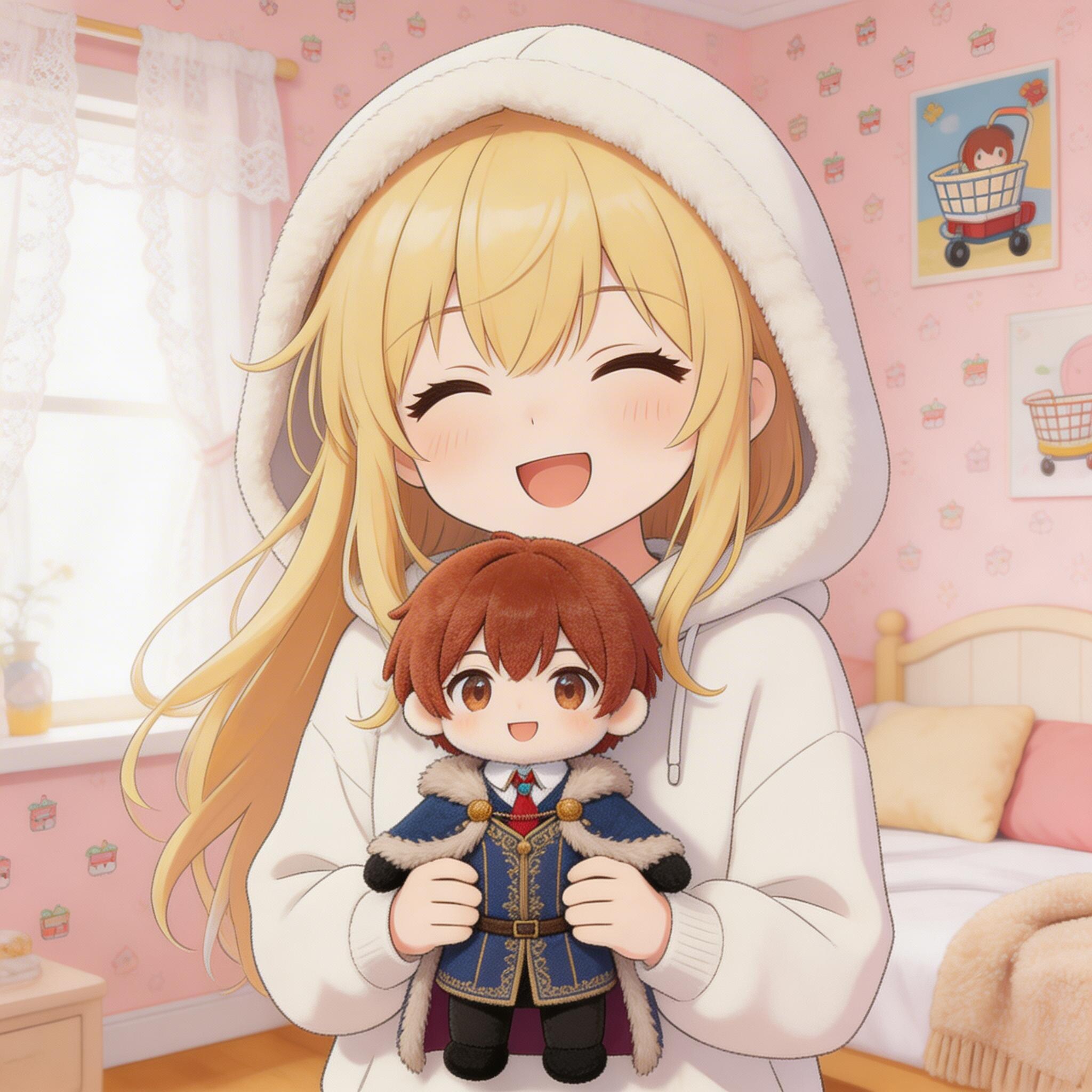 ちびエリザベスとぬいぐるみ（私）