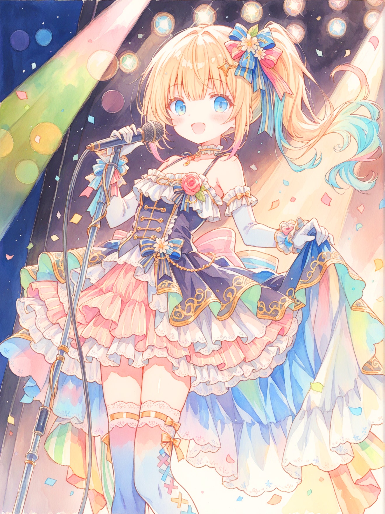 重なり合うスポットライト | の人気AIイラスト・グラビア