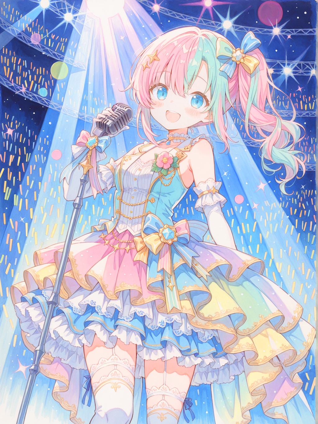 重なり合うスポットライト