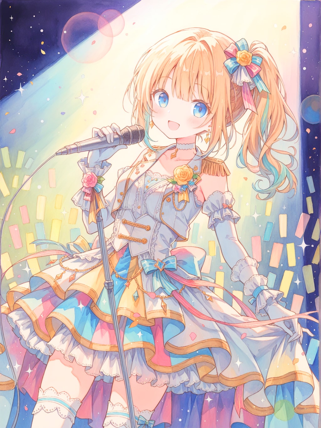 重なり合うスポットライト