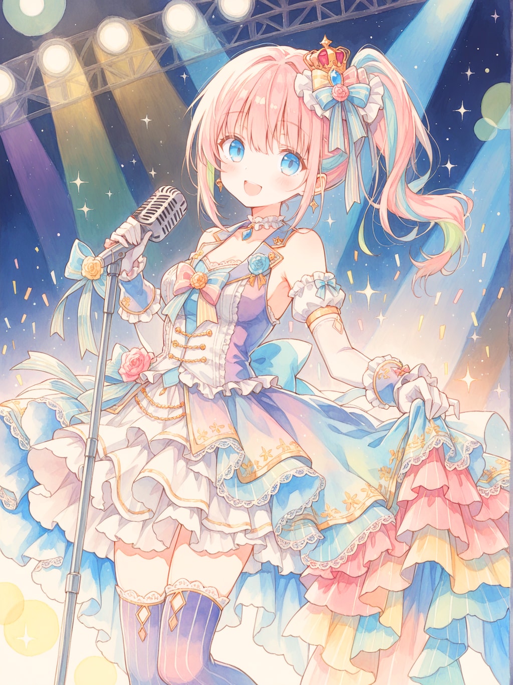 重なり合うスポットライト