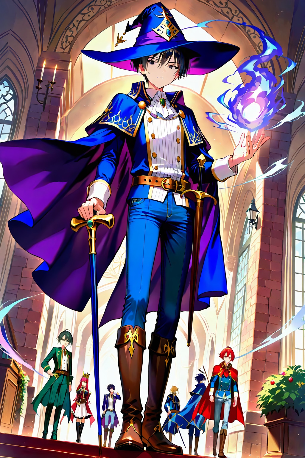 ファンタジー遺跡地下、アニメ風若き司教1-1-2-3-4-4-5-8-2