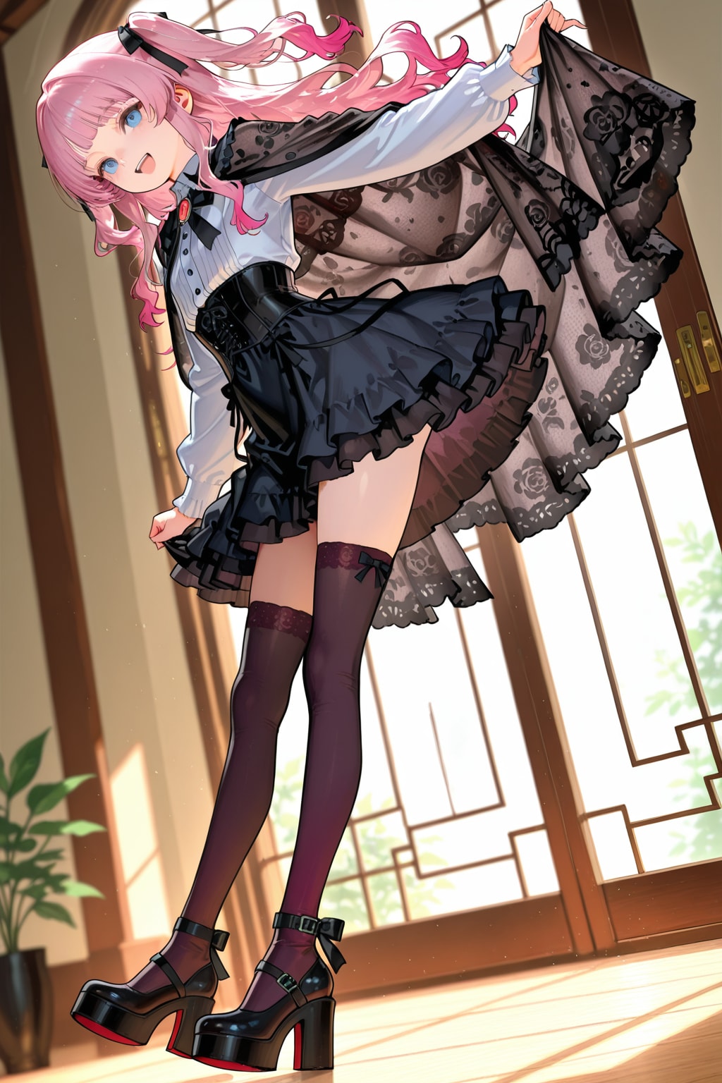 地雷系ダークロリータ（衣装といっしょ） | の人気AIイラスト・グラビア