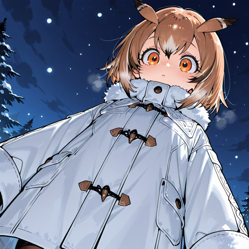 フクロウさんと夜の雪原 | の人気AIイラスト・グラビア