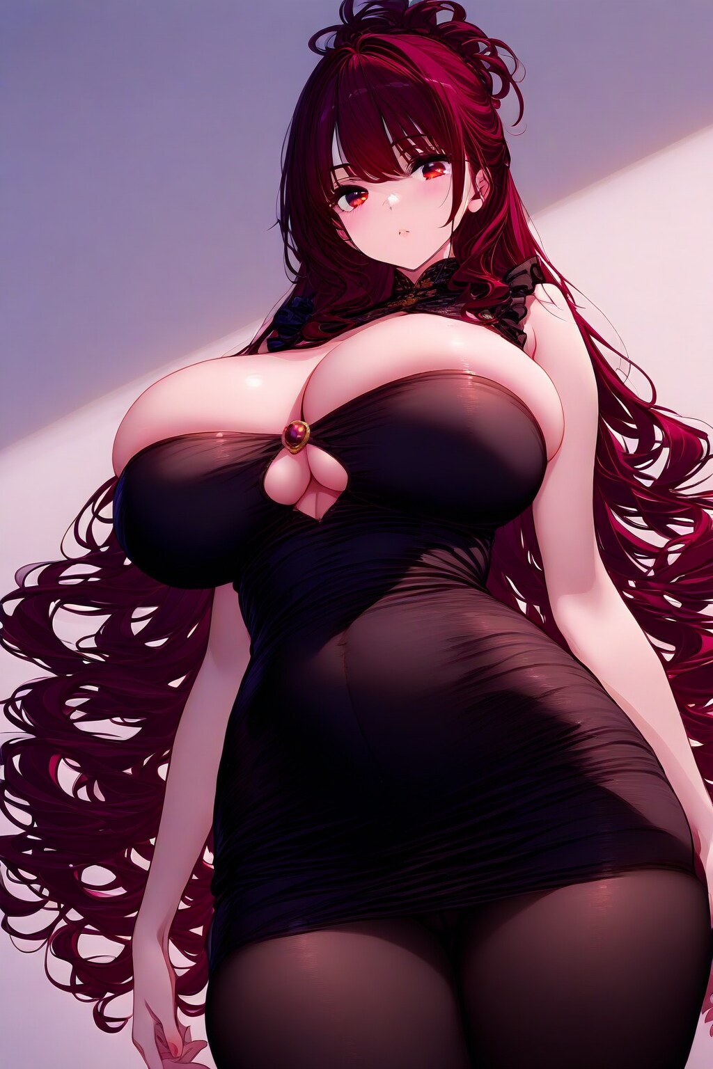 ワインカラーっぽい女性