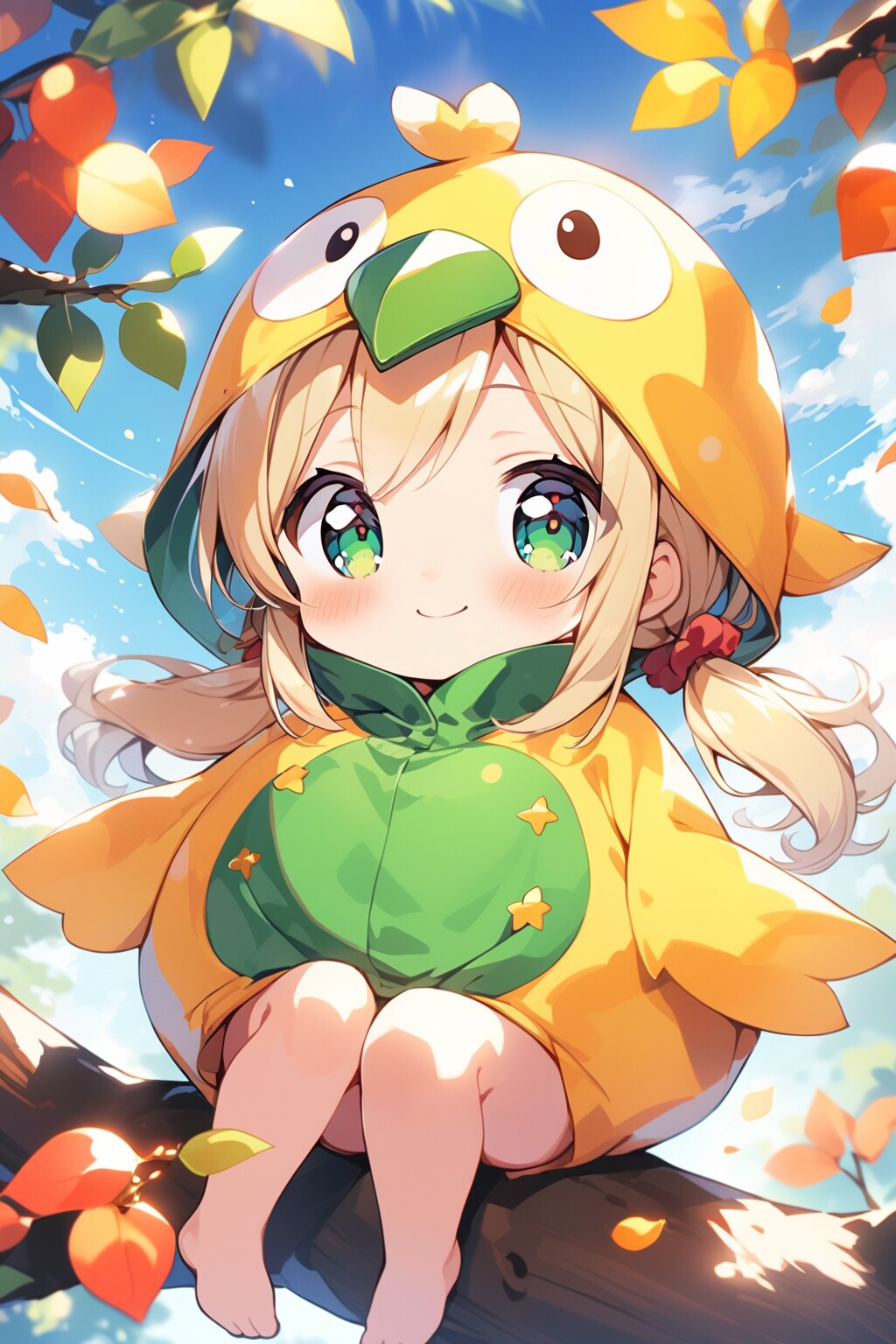 小鳥の着ぐるみの茉莉花ちゃん | の人気AIイラスト・グラビア