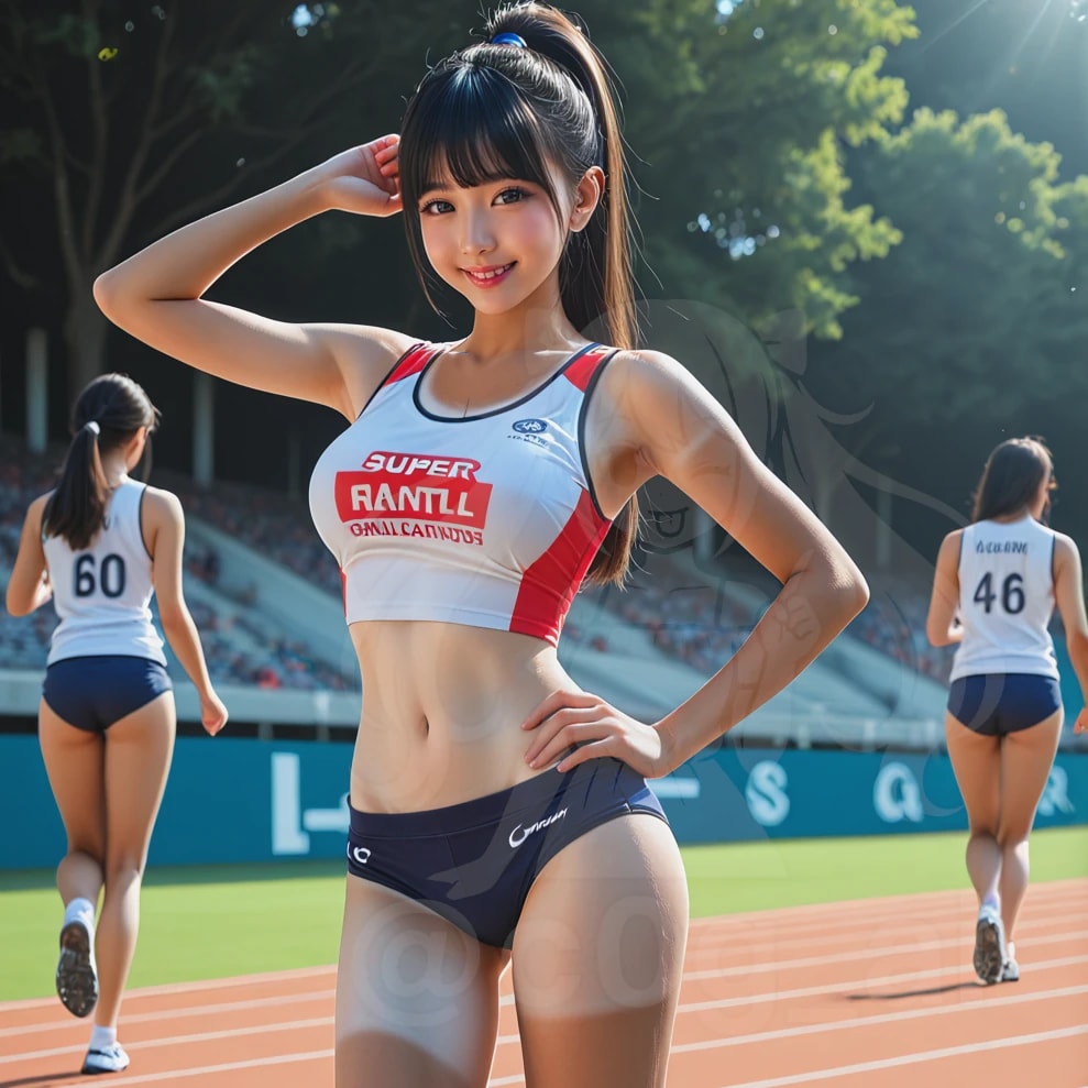 日焼け跡の太ももとローライズブルマの理沙