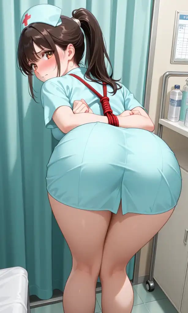 ナース後ろ手縛り