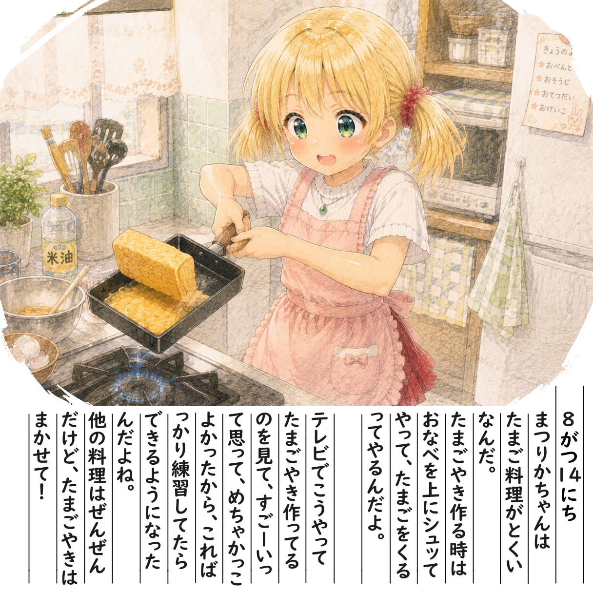 【絵日記】たまごやきはとくいです！ | の人気AIイラスト・グラビア
