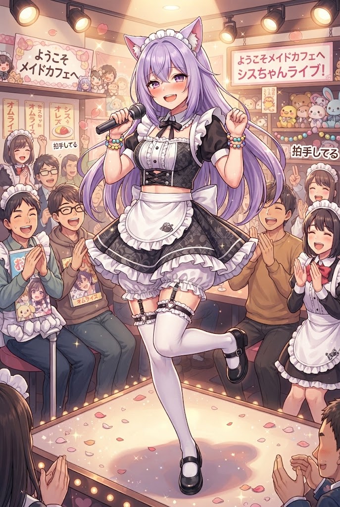 謡って踊れるメイドカフェのシス | の人気AIイラスト・グラビア