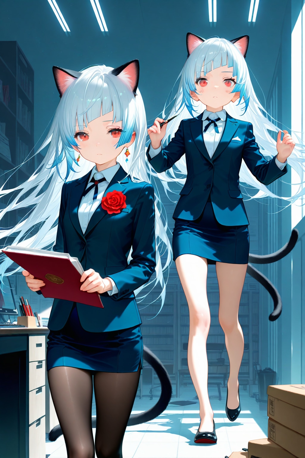 キャリアウーマン猫娘 | の人気AIイラスト・グラビア