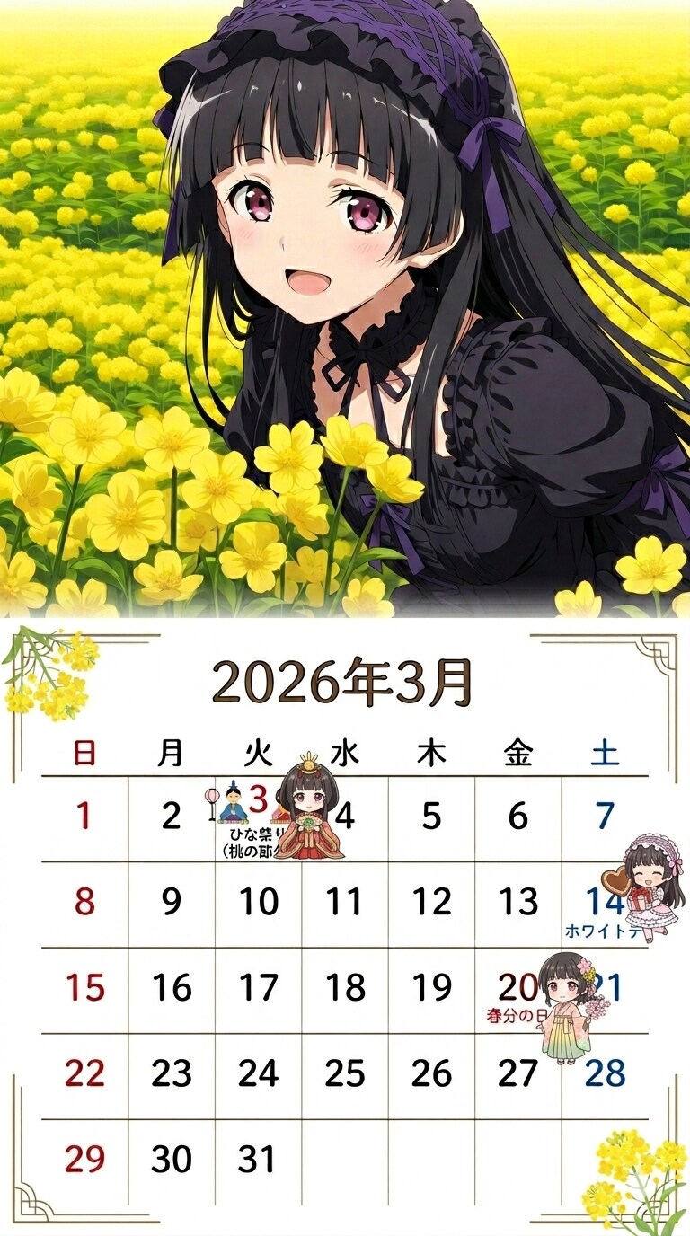 3月のカレンダー