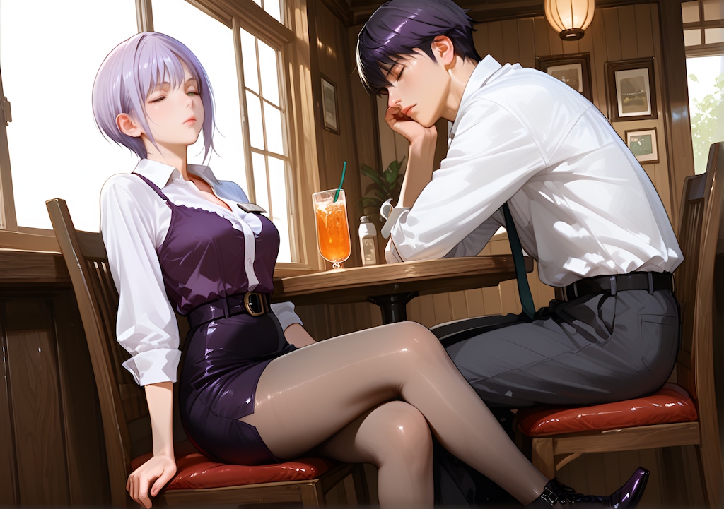 向かい合う二人