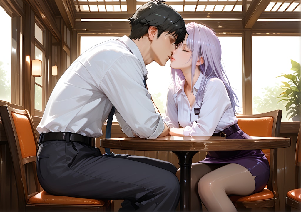 向かい合う二人