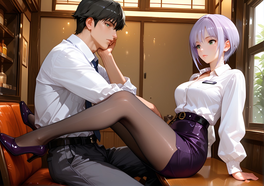 向かい合う二人