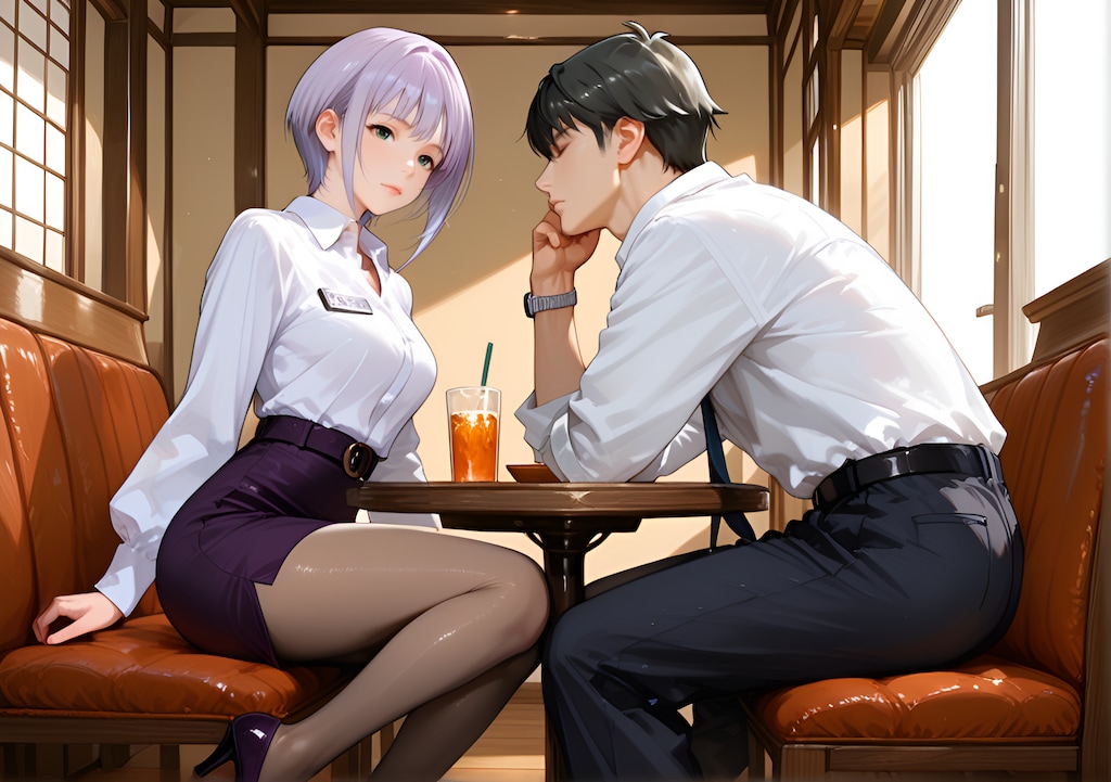向かい合う二人