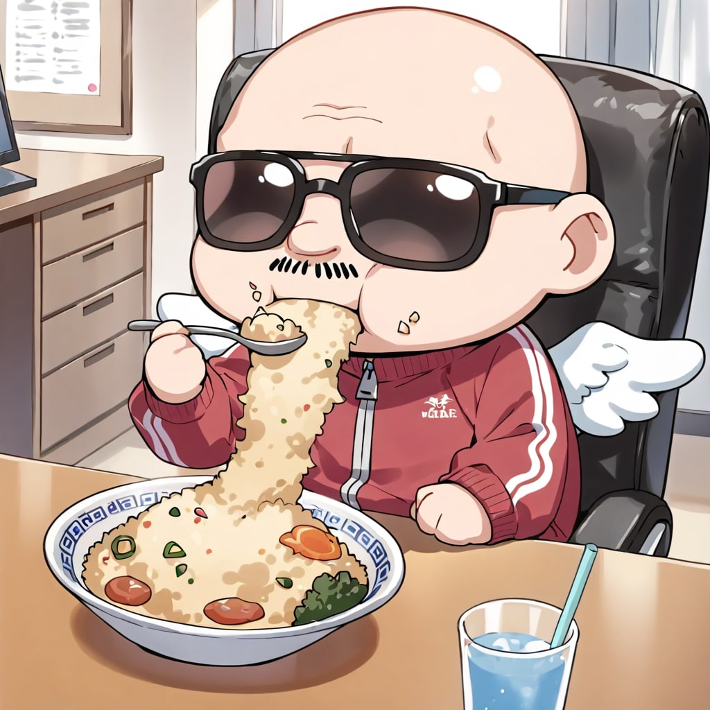 またLILACのチャーハンを食べる小さいおっさん