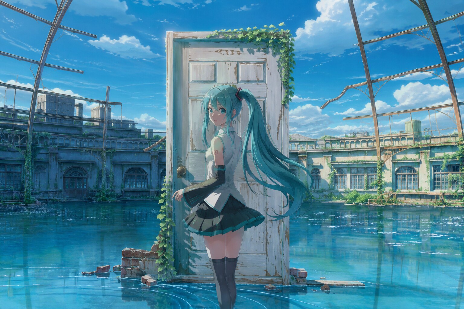 初音ミク　すずめの戸締まり風