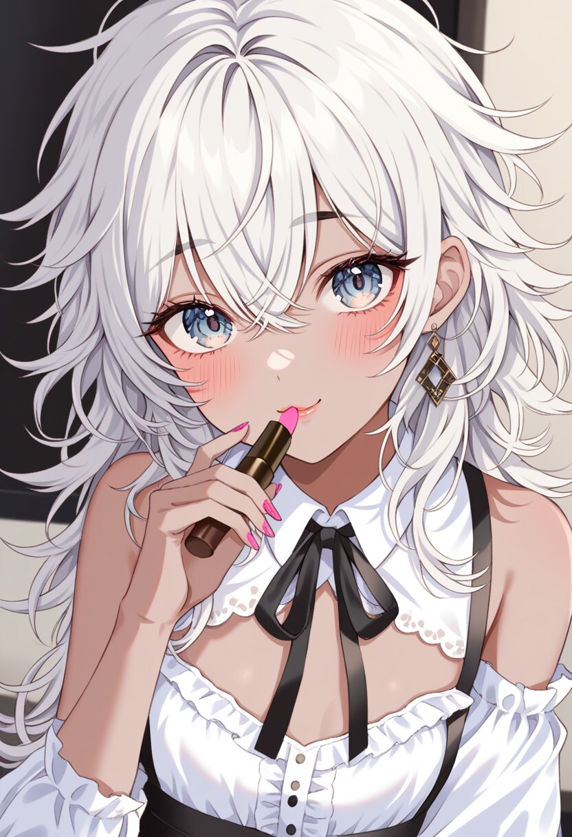451 メイクする銀髪ギャル子！