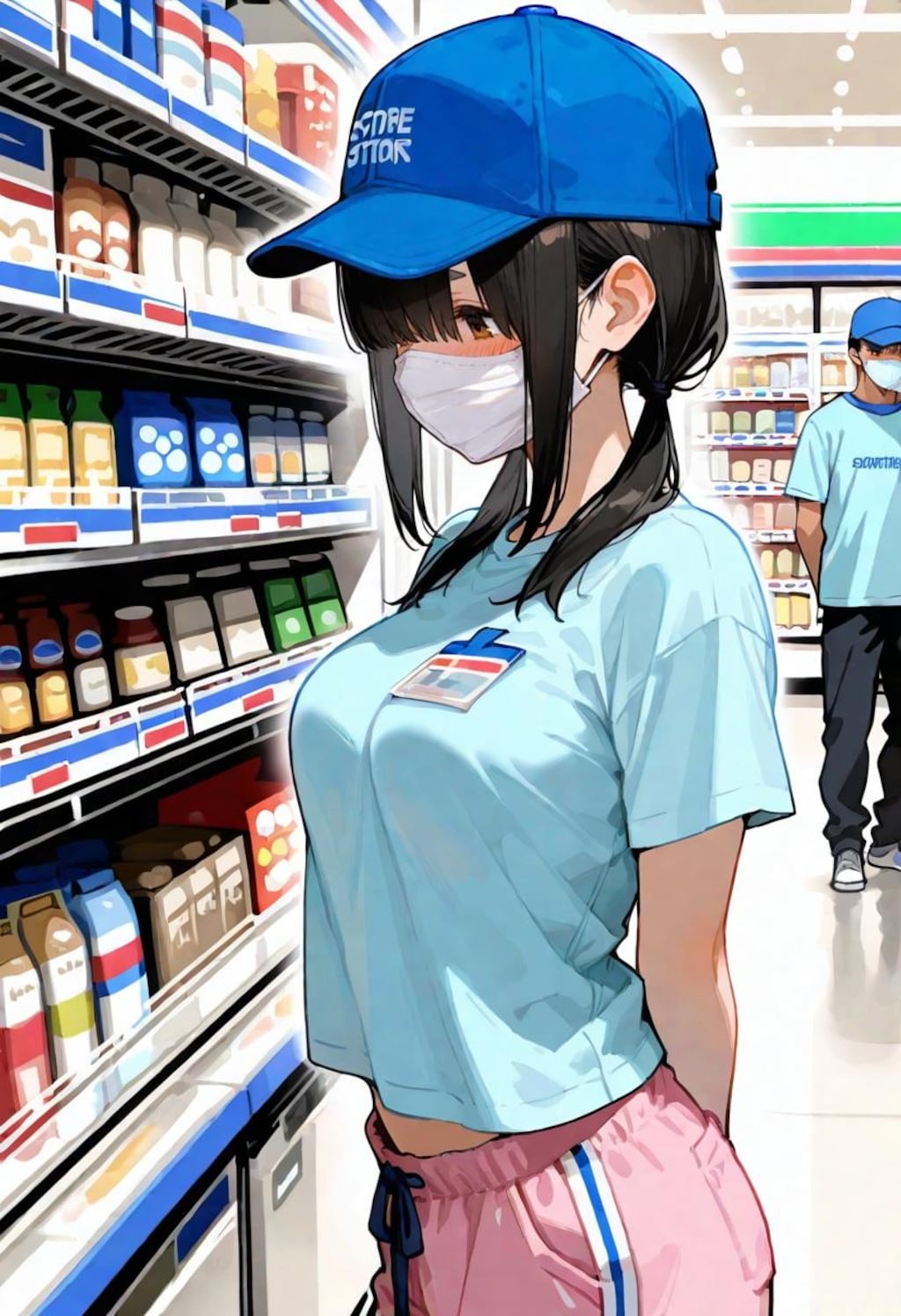 女子学生の夜の買い物