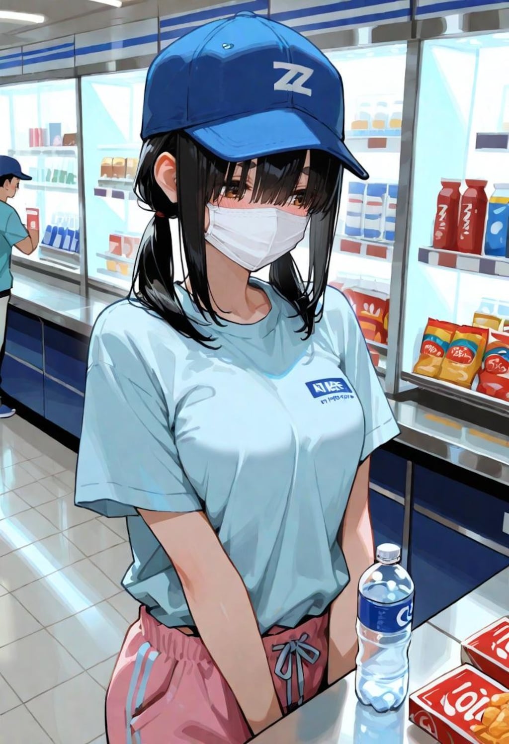 女子学生の夜の買い物