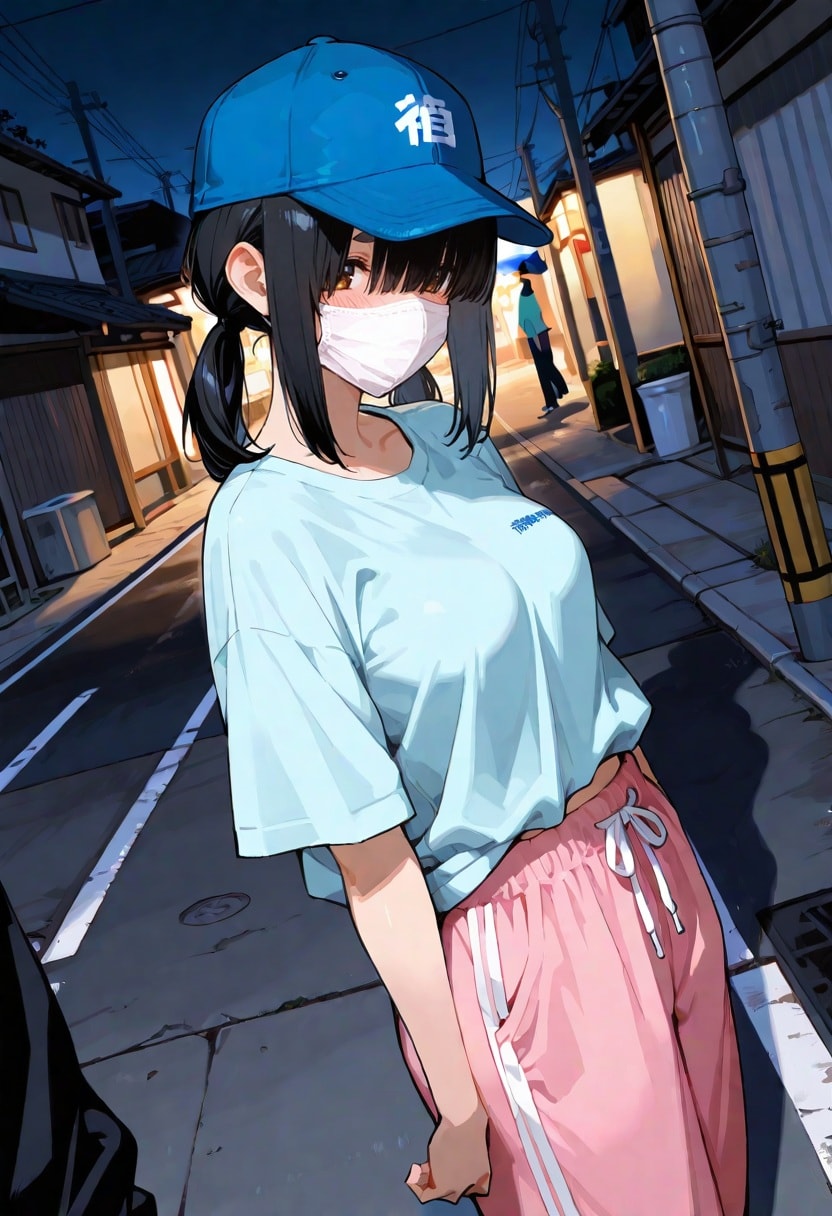 女子学生の夜の買い物 | の人気AIイラスト・グラビア