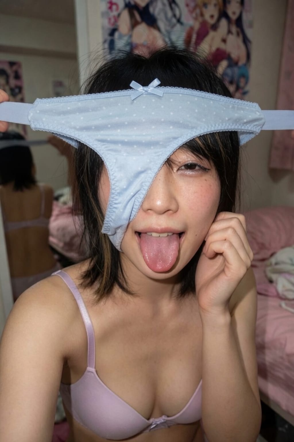 パンティー被りの女