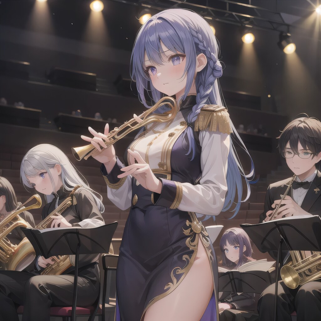 紫髪ロングでブラスバンドの少女４
