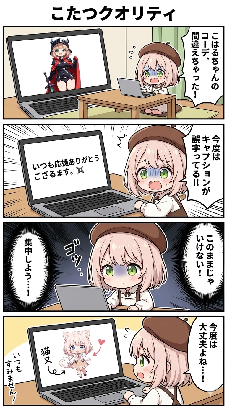 4コマ漫画「こたつクオリティ」